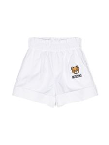 Moschino Kids short en popeline à patch Teddy Bear - Blanc