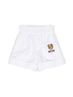 Moschino Kids short en popeline à patch Teddy Bear - Blanc