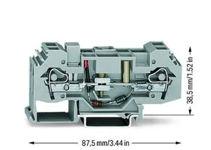 WAGO 282-140 Scheidingsklem 16 mm Spanveer Toewijzing: L Grijs 12 stuk(s)