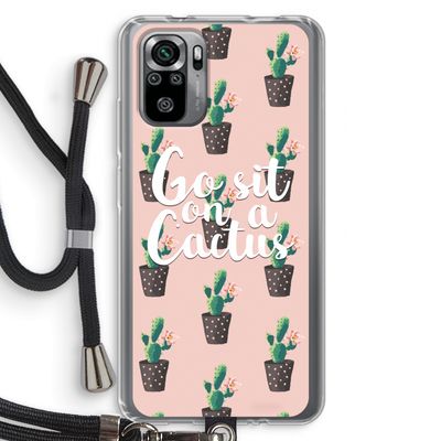 Cactus quote: Xiaomi Redmi Note 10S Transparant Hoesje met koord