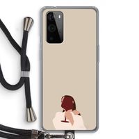 I drink wine: OnePlus 9 Pro Transparant Hoesje met koord