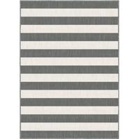 Interieur05 Buitenkleed Stripes Grijs|Wit dubbelzijdig - 240x340 cm
