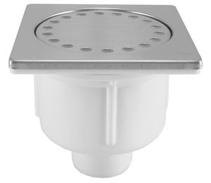 Wiesbaden doucheplug 10x10 onderuitlaat RVS