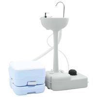 Camping Toilet 2 pcs Blauw en Wit 50.5 x 33 x 103 cm