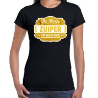 Cadeau t-shirt voor de beste zuiper zwart voor dames