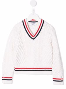 Thom Browne Kids pull RWB Cricket Cable - Blanc