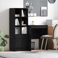Bureau met lade 2 pcs Zwart Eiken