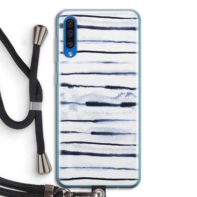 Ink Stripes: Samsung Galaxy A50 Transparant Hoesje met koord