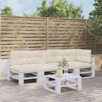 VidaXL Palletkussens 5 st stof crèmekleurig