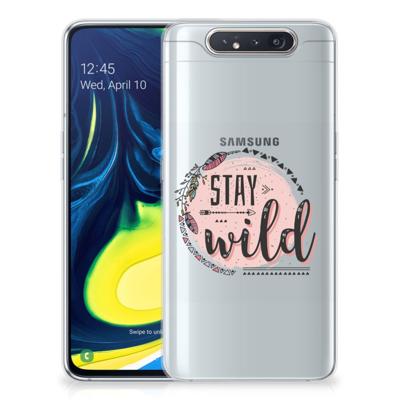 Samsung Galaxy A80 Telefoonhoesje met Naam Boho Stay Wild Samsung Galaxy A80 Telefoonhoesje met Naam Boho Stay Wild