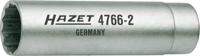 HAZET Bougiesleutel 4766-2 · 3/8 inch (10 mm) vierkant hol · Buitentwaalfkant profiel · SW 14 mm