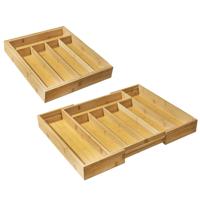 Bestekbak uitschuifbaar - hout - 31/48 x 37 x 6 cm - 7-vaks - 20-delig - keuken artikelen Bestekbak uitschuifbaar - hout - 31/48 x 37 x 6 cm - 7-vaks - 20-delig - keuken artikelen