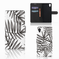 Sony Xperia XA1 Plus Hoesje Leaves Grey - thumbnail