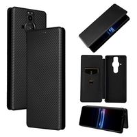 Sony Xperia Pro-I Flip Case - Koolstofvezel - Zwart