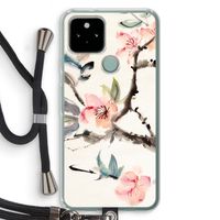 Japanse bloemen: Pixel 5 Transparant Hoesje met koord