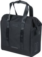Basil grand fietsshopper - zwarte waterafstotende tas voor elektrische fietsen, 23l