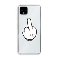 Middle finger white: Pixel 4 XL Transparant Hoesje