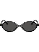 Miu Miu Eyewear lunettes de soleil ovales à logo - Noir