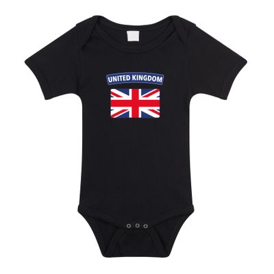 United Kingdom romper met vlag Verenigd Koninkrijk zwart voor babys