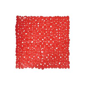 MSV Douche/bad anti-slip mat - badkamer - pvc - rood - 54 x 54 cm - Badmatjes