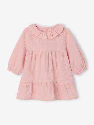 Jurk voor babymeisjes van katoenen gaas rozen