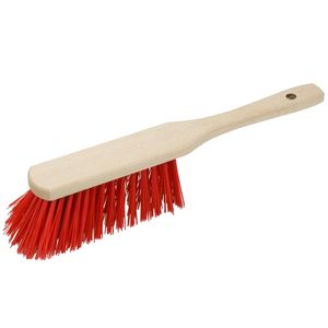 Houten harde stoffer/handveger - rood - 30 cm - voor buiten