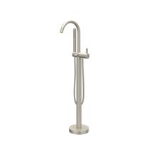 Badmengkraan IVY Pact Vrijstaand Met Draaibare Uitloop Slang 150 cm En Staaf Handdouche Geborsteld Nickel PVD