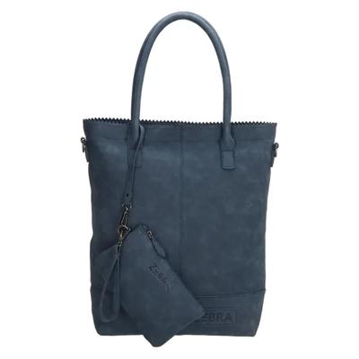 Zebra Trends - Natural Bag Shopper met Rits - Jeans Blue
