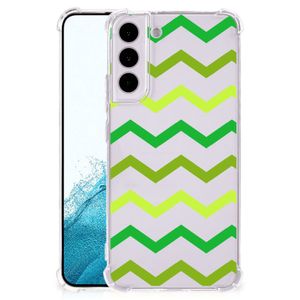 Samsung Galaxy S22 Doorzichtige Silicone Hoesje Zigzag Groen