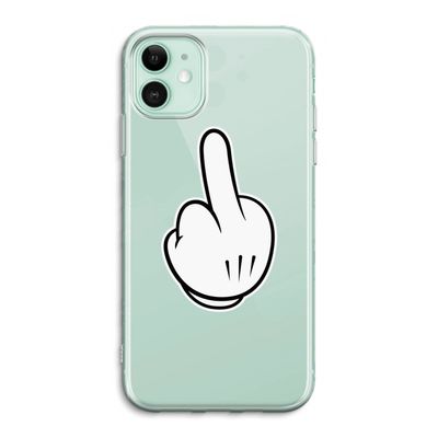 Middle finger black: iPhone 11 Transparant Hoesje