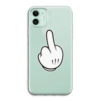 Middle finger black: iPhone 11 Transparant Hoesje