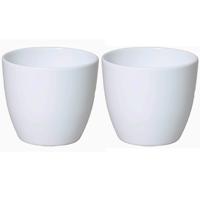 2x floran plantenpot - wit - glanzend - h27 x d32 cm- keramiek - bloempotten voor binnen