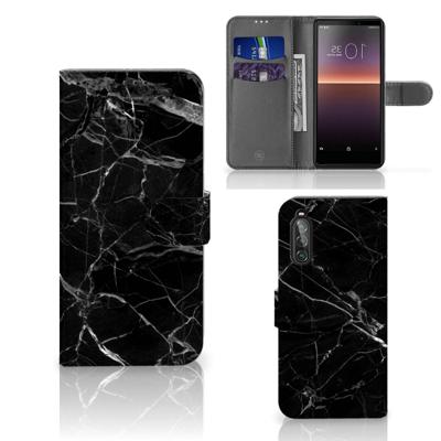 Sony Xperia 10 II | Bookcase | Marmer Zwart - Origineel Cadeau Vader