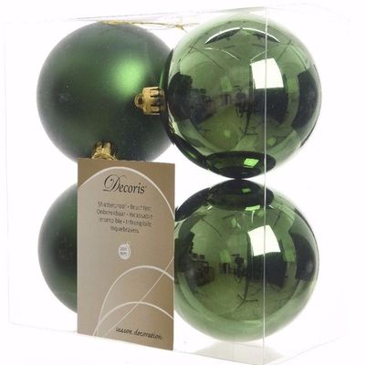Kerst kerstballen groen 10 cm Mystic Christmas 4 stuks Kerst kerstballen groen 10 cm Mystic Christmas 4 stuks