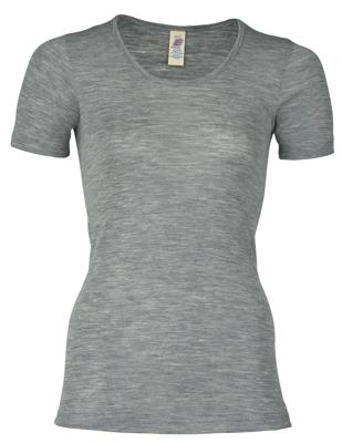 Dames T-Shirt Zijde Wol Engel Natur Kleur Grijs Maat 34/36 - Small