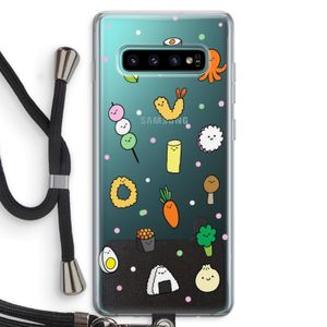 Happy bento friends: Samsung Galaxy S10 Plus Transparant Hoesje met koord