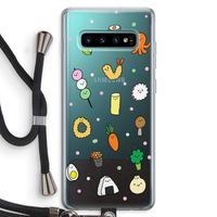 Happy bento friends: Samsung Galaxy S10 Plus Transparant Hoesje met koord