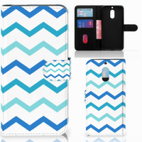 Nokia 6 Telefoon Hoesje Zigzag Blauw - thumbnail
