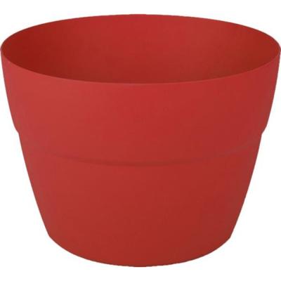 EDA Toscane Bloempot - kunststof - rood - D30 x H21 cm - binnen- en buitenshuis