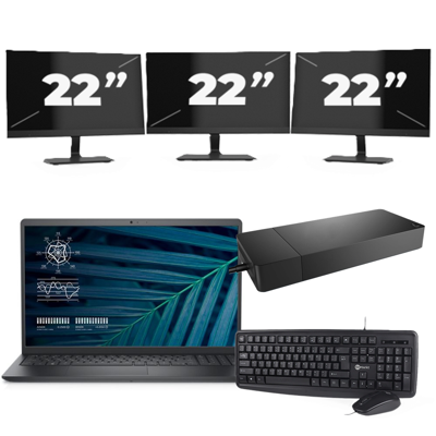 Dell Vostro 15 3510 - Intel Core i5-11e Generatie - 15 inch - 16GB RAM - 256GB SSD - Windows 11 Home + 3x 22 inch Monitor Dell Vostro 15 3510 - Intel Core i5-11e Generatie - 15 inch - 16GB RAM - 256GB SSD - Windows 11 Home + 3x 22 inch Monitor