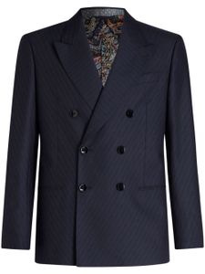 ETRO blazer croisé à rayures - Bleu