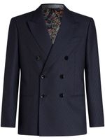 ETRO blazer croisé à rayures - Bleu - thumbnail