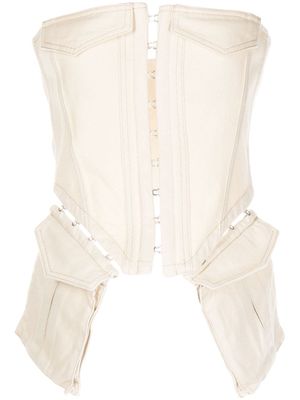 Dion Lee corset en jean - Tons neutres