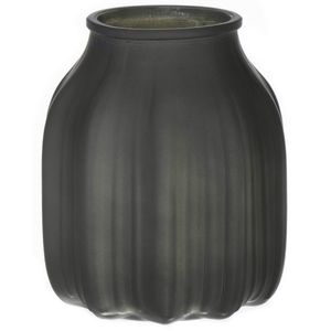 Bellatio Design Bloemenvaas klein - mat groen glas - D14 x H16 cm - Vazen