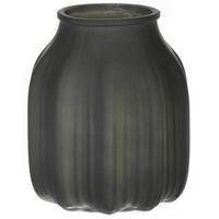 Bellatio Design Bloemenvaas klein - mat groen glas - D14 x H16 cm - Vazen