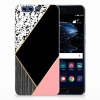Huawei P10 Plus | TPU Hoesje | Zwart Roze Vormen