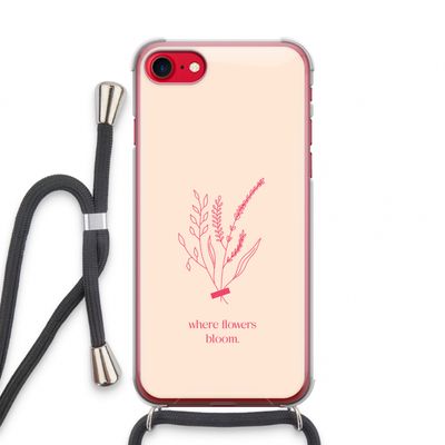 Where flowers bloom: iPhone SE 2020 Transparant Hoesje met koord