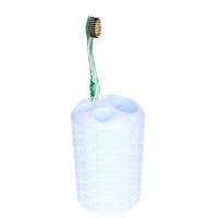 Plasticforte Tandenborstelhouder - wit - kunststof - geweven - 14 cm