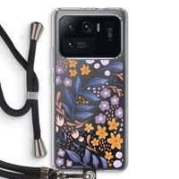 Flowers with blue leaves: Xiaomi Mi 11 Ultra Transparant Hoesje met koord