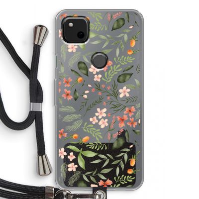 Sweet little flowers: Pixel 4a Transparant Hoesje met koord